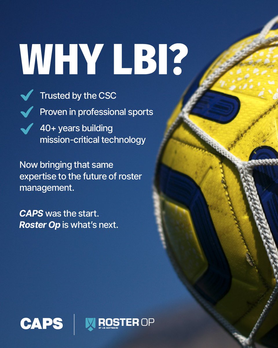 LBiSoftware's tweet photo. 40+ years of sports technology experience, now shaping Roster Op for the future of college athletics.

#LBiSoftware #RosterOp #CAPS #SportsTechnology #CollegeAthletics https://t.co/pBTLE50M4c