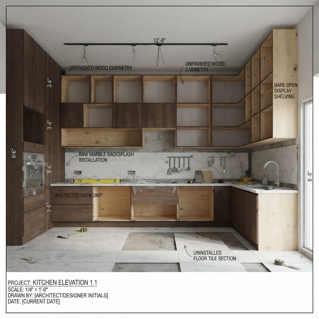 amaninteriors53's tweet photo. Bathed in sunlight, this moody, luxurious kitchen features dark, fluted wood cabinetry. Above the marble-patterned backsplash, an artistic cluster of organic glass pendant lights sparkles like celestial forms, while a traditional Persian rug anchors the space with warmth. https://t.co/52nvymdq90