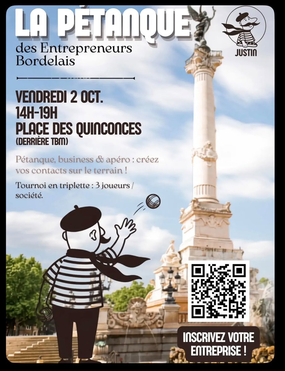 VictorLelaidier's tweet photo. Venez participer à la Pétanque des Entrepreneurs Bordelais ! https://t.co/6rFurj6mQS via @onparticipe https://t.co/xG7EhlssoJ