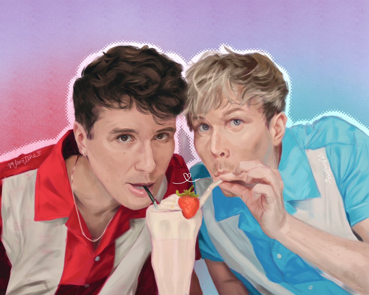 valevntinee's tweet photo. hello. this is my petition to become your new favourite #phartist 🙂‍↕️💜

my d&amp;p phase never really went away but now it came back 10 times stronger, expect a lot more of these two gracing your screens 🫡 

#phanart @AmazingPhil @danielhowell https://t.co/UizGj73D02