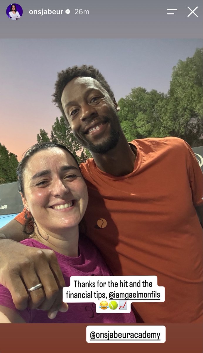 lawanda50's tweet photo. Gael Monfils visited the Ons Jabeur Academy. 🥰❤️ https://t.co/x2b9Iq04XB