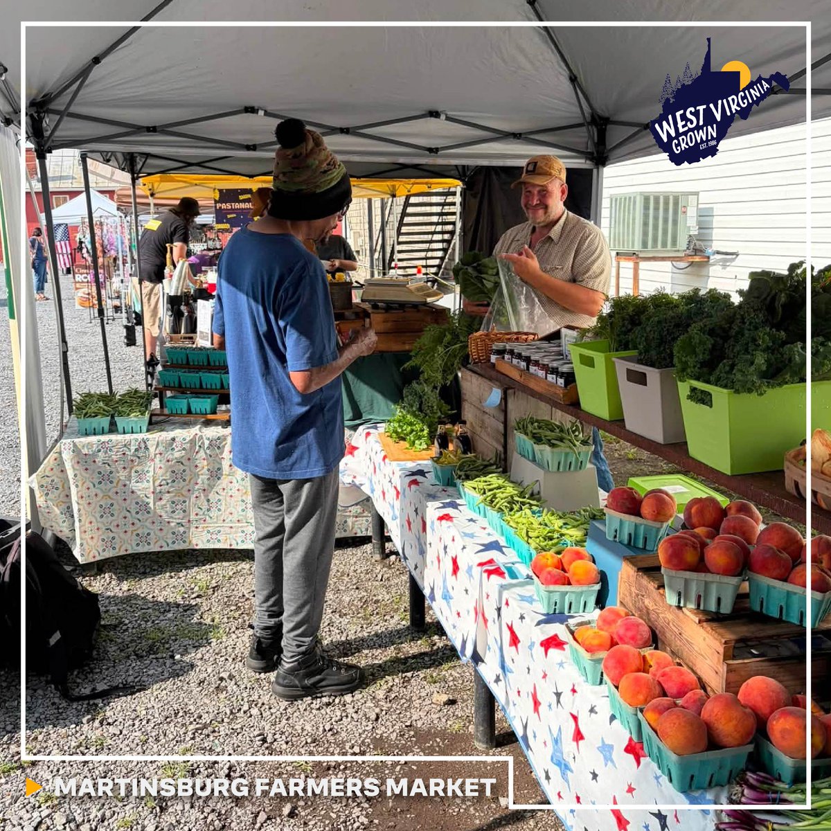 WVDeptofAg's tweet photo. It's #WVGrown Wednesday! This Saturday is the perfect time to visit the Martinsburg Farmers Market. Fill your basket with seasonal produce🍅, stock up on value-added products like honey and jams🍯, and don't forget to shop for meat and eggs🥩. #BuyLocal https://t.co/zAlYOUpLMv