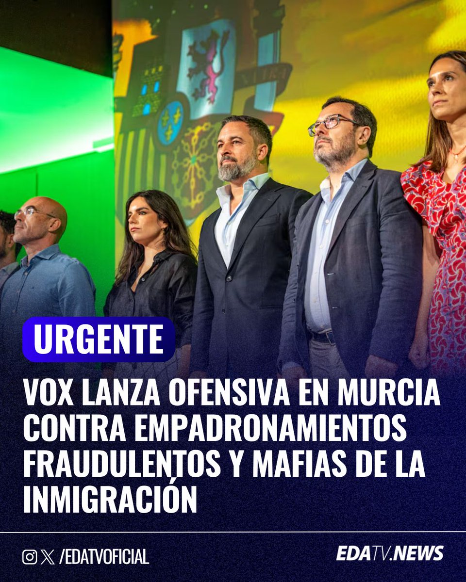 edatvoficial's tweet photo. ‼️🇪🇸 | VOX lanza una ofensiva en ayuntamientos de Murcia contra los empadronamientos fraudulentos y las mafias de la inmigración ilegal. Reitera que el empadronamiento "no es un derecho automático". https://t.co/jM1Oj0OBYa
