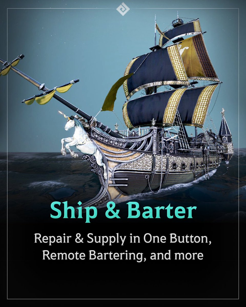 NewsBlackDesert's tweet photo. 📣 Here's what's new this week!

🐲 Hermesia Drop Rate Adjustments
💍 Treasure Codex
🚢 Ship &amp; Barter QoL
💛 Blessing of Agris

Read more in the patch notes 👇
https://t.co/T136zI1GA4 https://t.co/HrvsgOcMcQ
