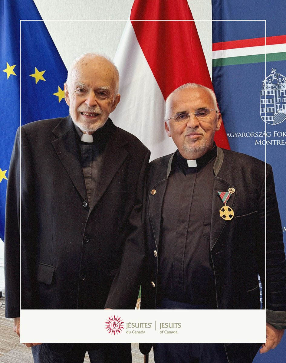 JesuitsofCanada's tweet photo. Congratulations to Fr. Mihály (Michael) Orbán, SJ, recipient of the Hungarian Gold Cross of Merit for his dedicated service to Montreal’s Hungarian community. The honour recognizes his longstanding pastoral ministry and commitment to the community. https://t.co/cBGo5GK87p
