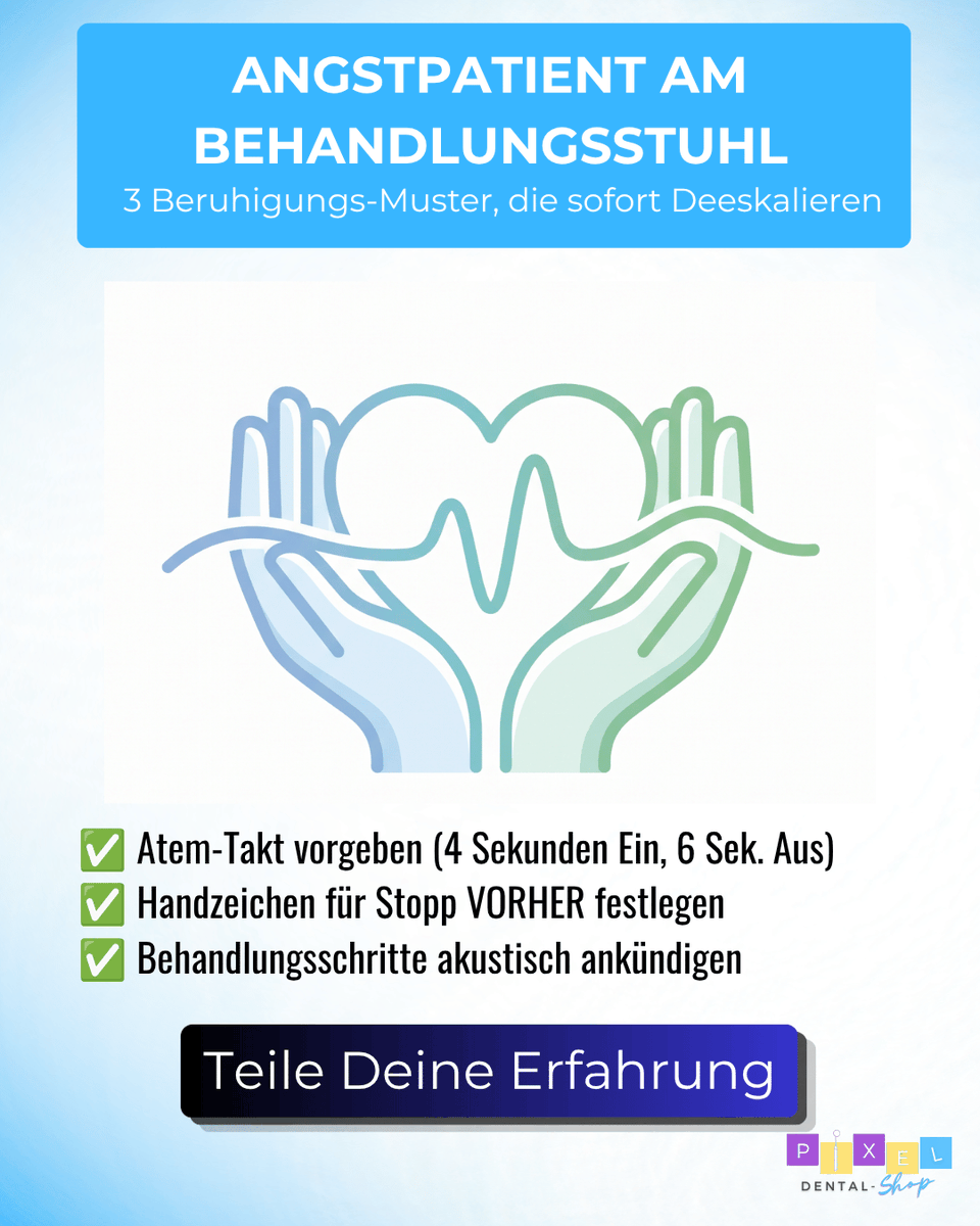 pixel_dental's tweet photo. Angstpatienten entscheiden oft in den ersten Minuten, ob sie Vertrauen fassen. 😰 3 einfache Tipps:
1️⃣ ruhig Atmung vorgeben
2️⃣ klares Stopp-Signal vereinbaren
3️⃣ Geräusche vorher ankündigen Was hilft in Eurer Praxis am besten? #Zahnarztpraxis #Angstpatient #ZFA #PixelDental https://t.co/mqg7aTZgqM