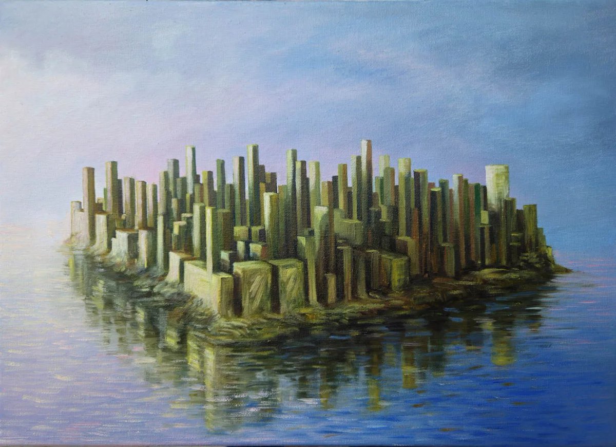 clctibles's tweet photo. 🔥 The citadel is no longer a metaphor: it is a place you can see from the shore.

840000 renders the future as a dense, green-gold skyline.

Bidding is live and closes September 24.

Bid at https://t.co/kWKX46O8up. https://t.co/pOE7aDCVp5