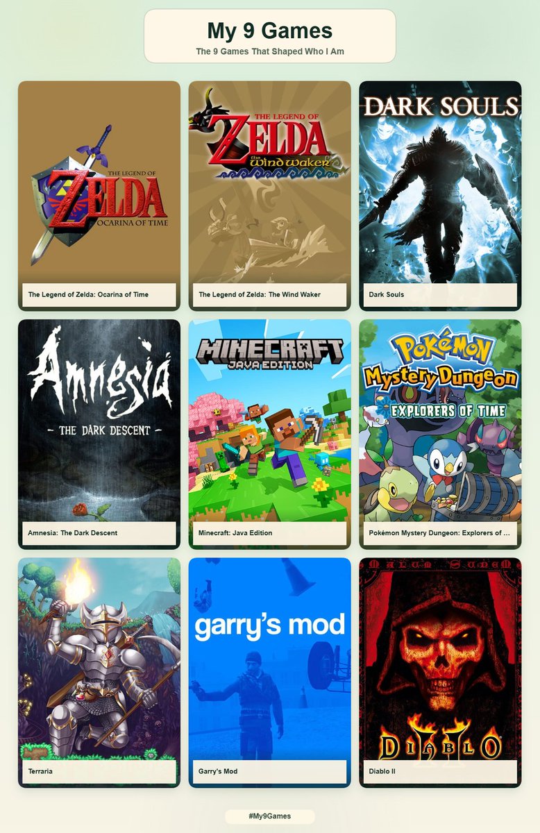 ShadierVT's tweet photo. 9 Spiele, die mich als Kind/Teen geprägt haben
- OOT mein erstes Game
- Dark Souls, das mir viel bezüglich Frustrationstoleranz u. Resilienz beigebracht hat
- Amnesia, das erste Spiel zu dem ich in der Schülerzeitung geschrieben habe
- Minecraft so ein Wahnsinnsspiel https://t.co/HsJ4tGS2LV