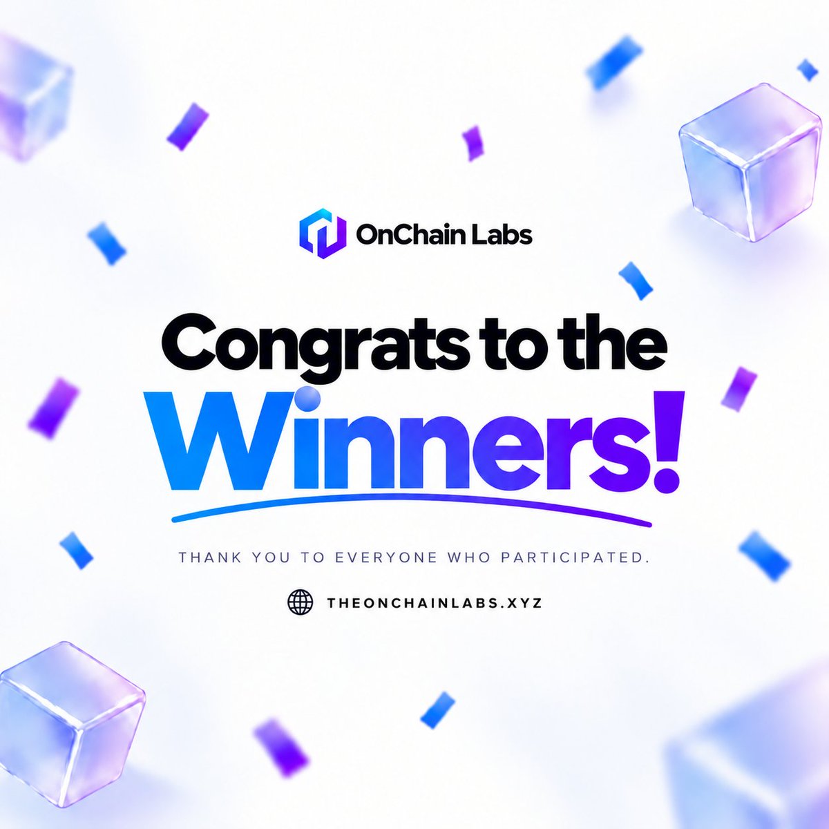 TheOnChainLab's tweet photo. And we have our winners! 🏆💙

The OnChain Labs Banner Redesign Giveaway has officially come to an end!

Big congratulations to our winners:

- GEN @GENOYZALT 
- OnChain Girlies @Onchain_girlies 
-  Kay Visuals @KehnyKuyt 

Check comments for your banners🙌 https://t.co/yBDfWIQAyg