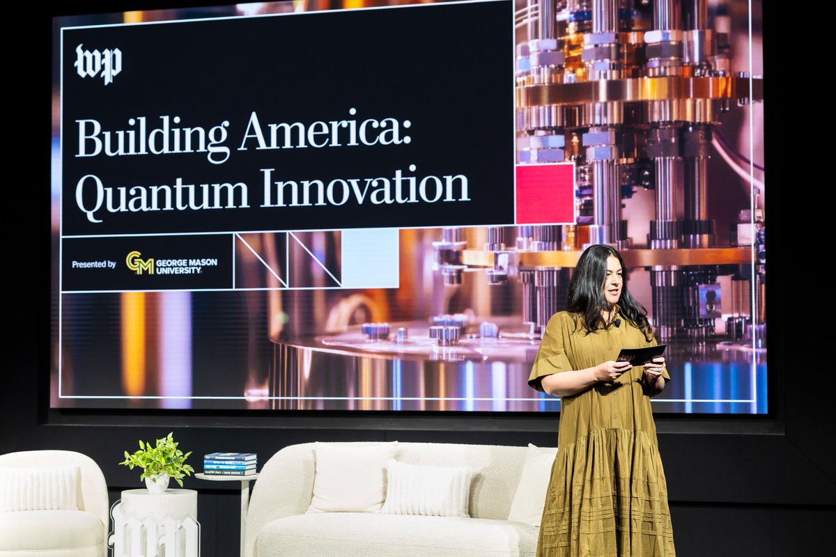 GeorgeMasonU's tweet photo. A quantum leap for Virginia!

Yesterday, @GeorgeMasonU announced the launch of the Virginia Quantum Hub, backed by a $3.7 million @GOVirginia grant, at the Building America: Quantum Innovation event at the @washingtonpost! #MasonNation 💚💛

📷: OUB https://t.co/a8hdhwtmyb