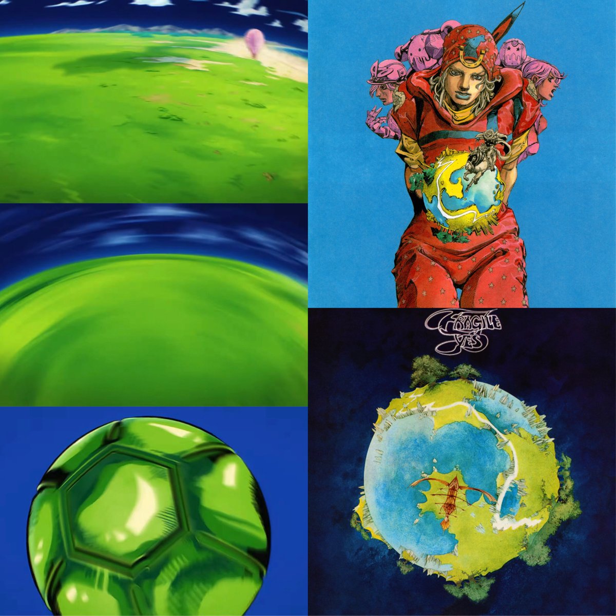 PART7Confirmed's tweet photo. Chef's kiss

The way Gyro spins the world into his steel ball referencing these artworks from YES &amp; the Ultra Jump cover, just godly stuff all around. https://t.co/HCIUPeGkz7