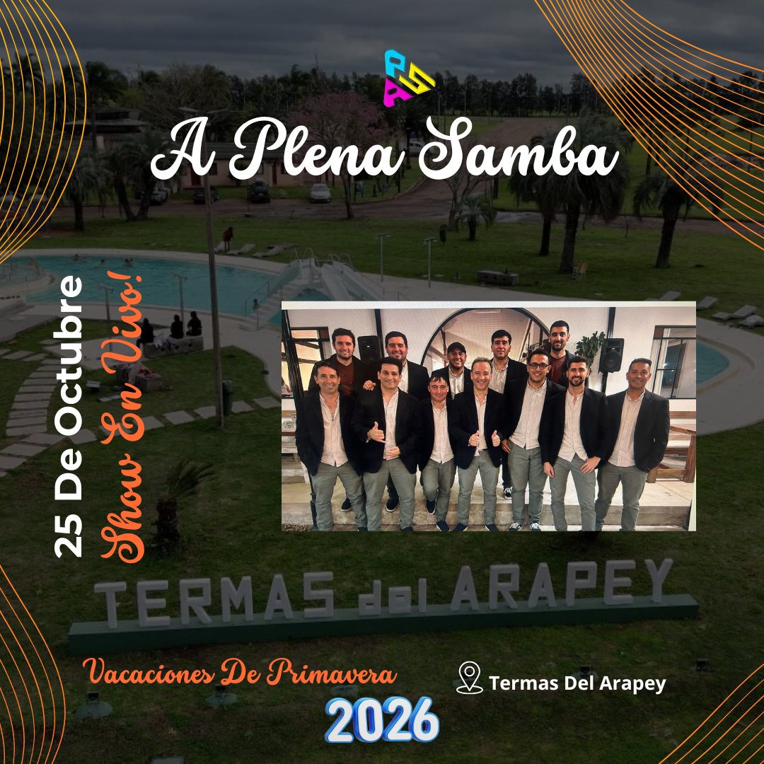 aplenasamba's tweet photo. Festejamos las vacaciones de Primavera en las Termas Del Arapey!!

No te lo podes perder, va estar #Buenísimo

#aplenasambavida
#aplenasamba2026 https://t.co/6Xy5ESUSpK