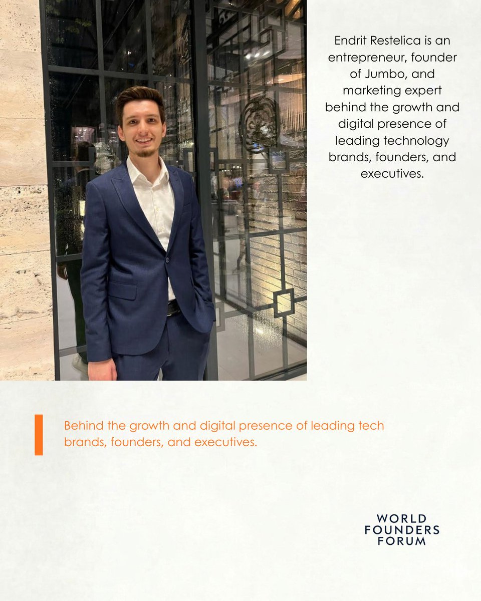 WorldFoundersF's tweet photo. Want to be featured next alongside global titans like Endrit Restelica — the mastermind commanding over 1 Billion views and leading the AI &amp; tech revolution?
👉 Follow us for inspiring founder journeys &amp; DM us "FEATURE" to get your story published! 🚀 https://t.co/pj8YxCbSG8