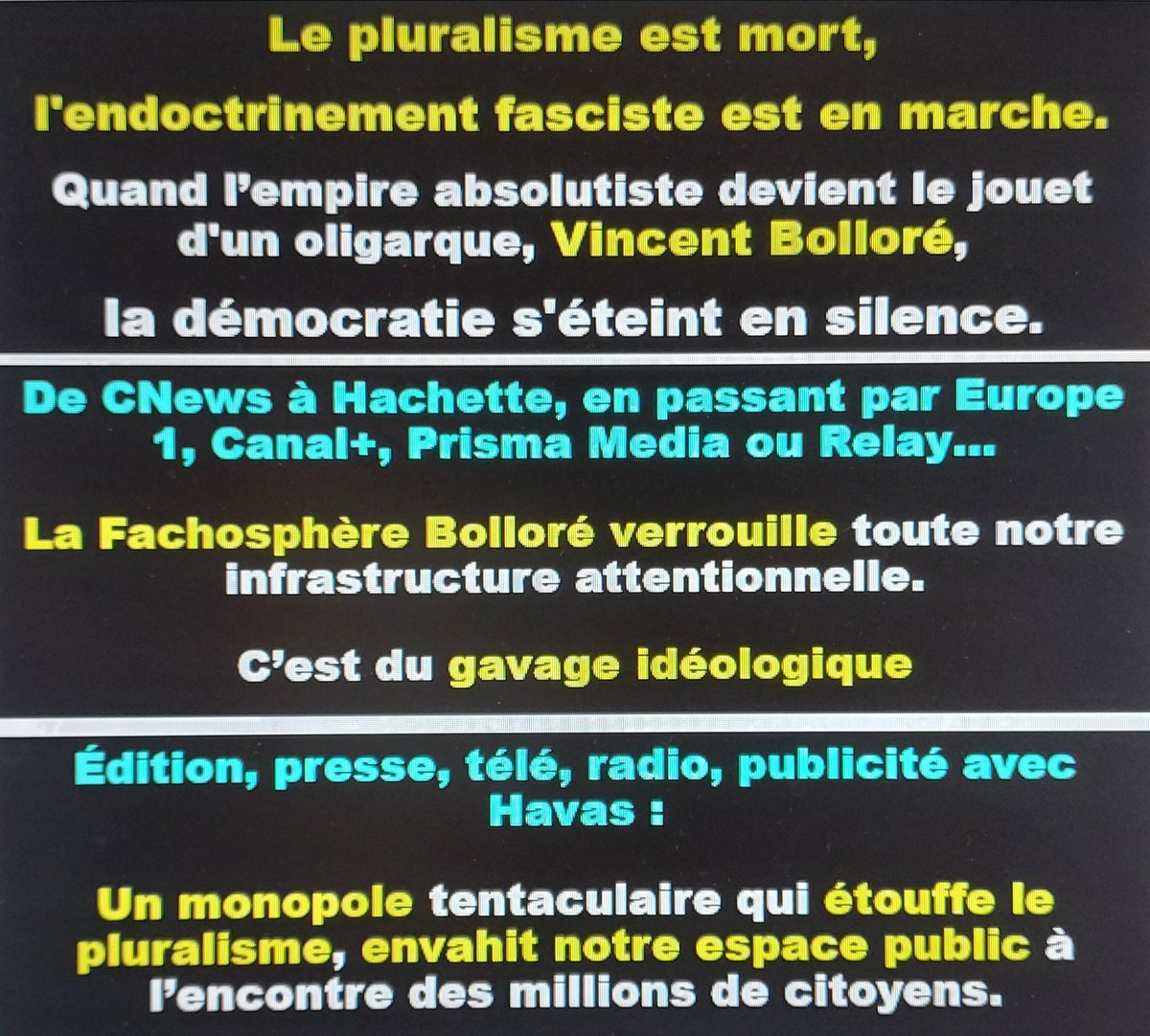 aphextwin75's tweet photo. @CoeurdeFrance_ @CoeurdeFrance_ adore faire la négation du gavage idéologique d'extrême droite par la fachosphère bichonnée par un oligarque. https://t.co/VkKcFleHYg