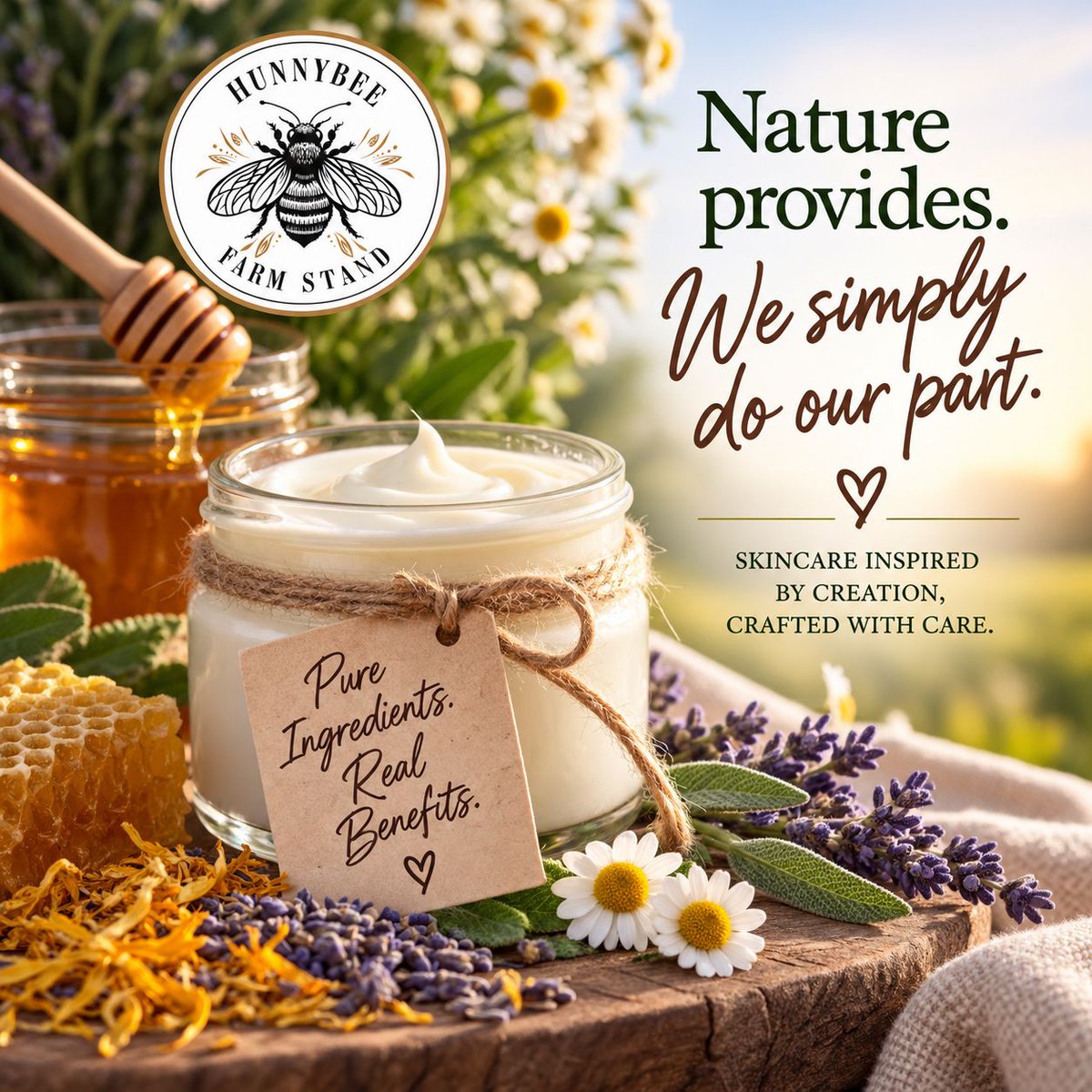 HunnyBeeSkin's tweet photo. Creation is filled with remarkable ingredients—and we believe the credit belongs to the Creator. 🌿🍯
At https://t.co/6ifWsWLVTQ, we thoughtfully use what He has provided to create purposeful, small-batch skincare.
Real ingredients. Real care. Real results. https://t.co/WtASX8pWaS