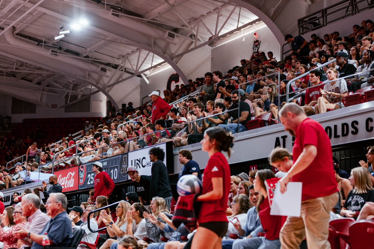PackVball's tweet photo. LESS THAN 5⃣5⃣0⃣TICKETS LEFT! 

Make sure to grab your tickets for Friday's match against No. 24 UNC before its too late: https://t.co/9Shk6uywtq https://t.co/RIAJMZjgK3