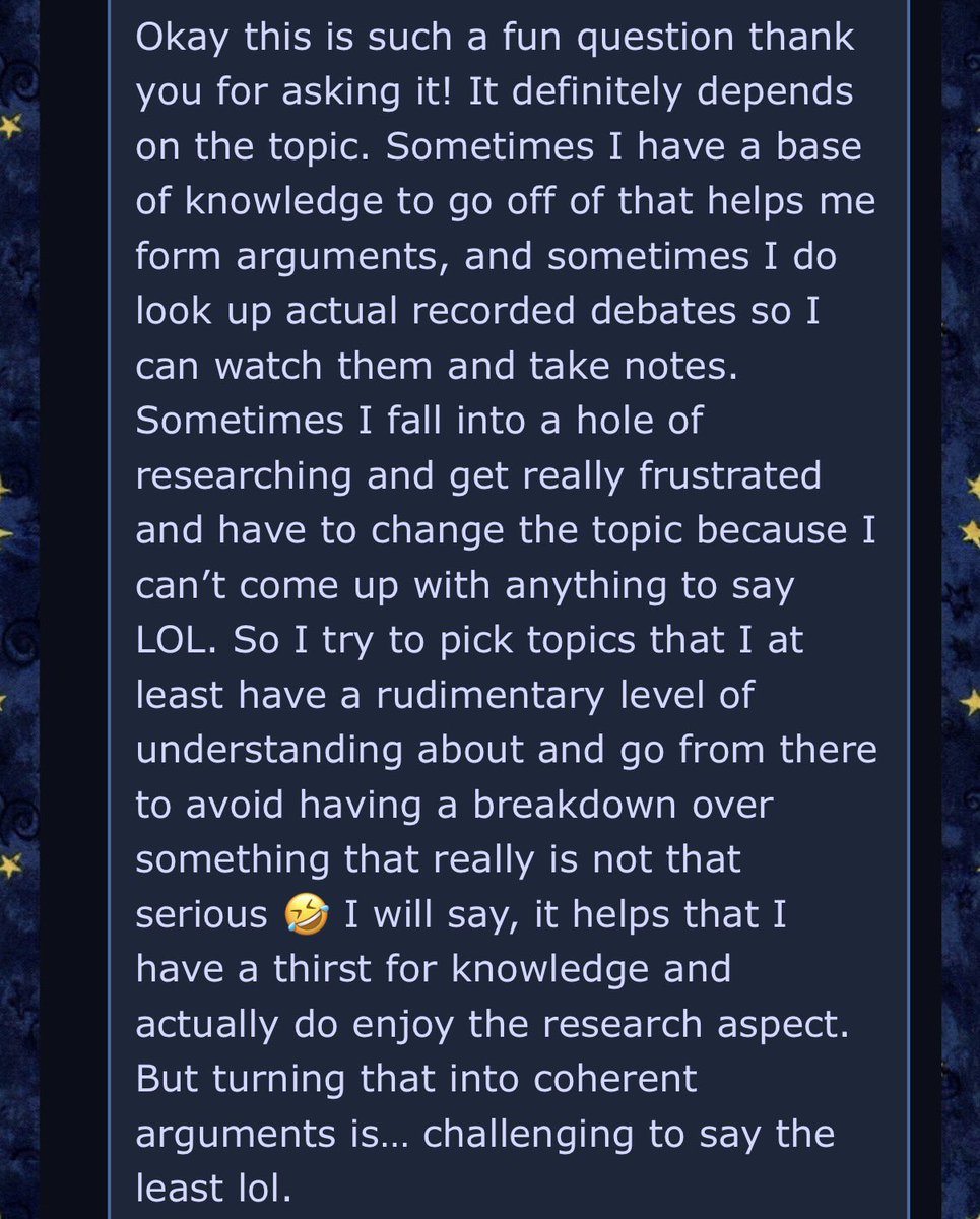 pazma_x's tweet photo. one of my commenters on the most recent chapter of PTO asked about my process for writing the debate scenes &amp; i love questions like this bc clearly it gets me RAMBLING lol so here’s my answer if you’re interested in learning more about that 🤓 https://t.co/ogReAxnPN9