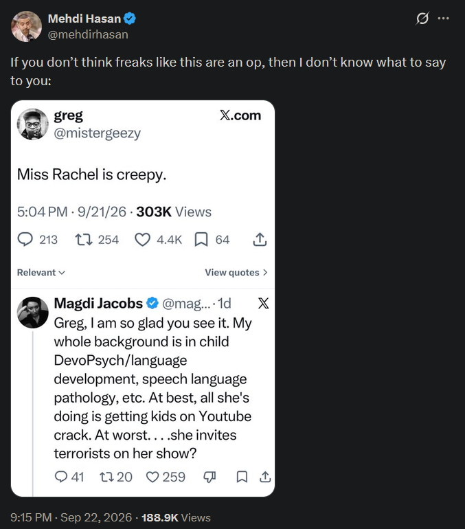 Wilson__Valdez's tweet photo. How to Win Every Argument: A book by @mehdirhasan 
 
Step 1- Call everyone who disagrees with you an Islamophobe
Step 2- Call everyone who disagrees with you an 'op' (or if you're really feeling creative, a 'freak').
Step 3- Block anyone who points out how terrible your logic is
Step 4- The argument has been won and your enemies have been vanquished.