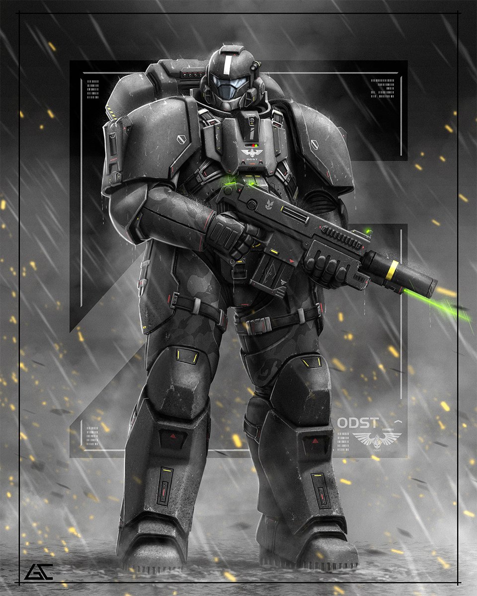 GC_Conceptart's tweet photo. And here we are, Folks!

HALO x W40K — ODST ASTARTES

I had to put my current work on hold after a pretty terrible flu, so I went back to an older project.

Fresh render. New orthographic views.

#Halo #Warhammer40K #NoAI https://t.co/1nVHUdxAbc