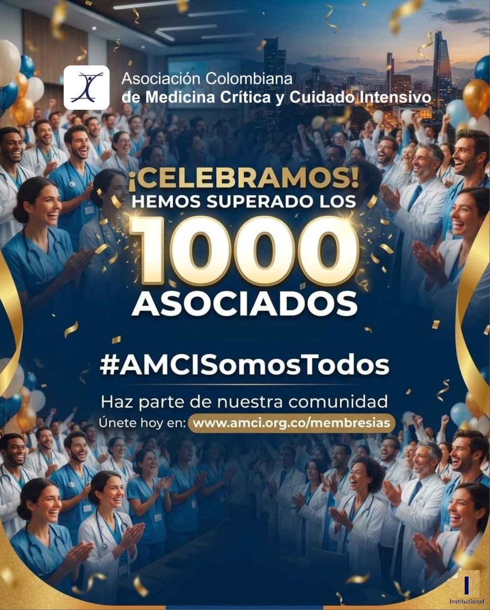 AMCI_Colombia's tweet photo. ¡CELEBRAMOS UN GRAN HITO JUNTOS! 
🎉🇨🇴¡Ya somos más de 1000 asociados! 
Agradecemos a cada profesional de la salud que hace parte de esta gran familia.
👉 Haz parte de nuestra comunidad y únete hoy en: https://t.co/5tqlYdgpIA https://t.co/eAool90bi7
