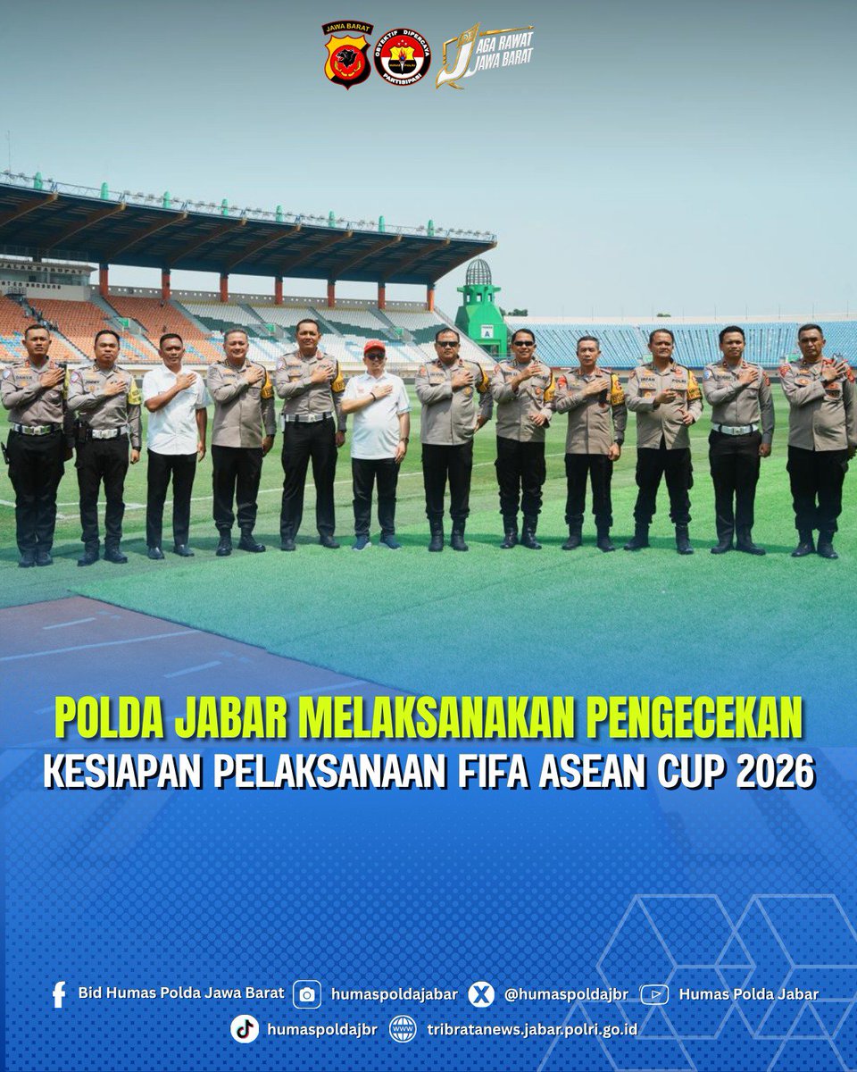 CikoSeltim's tweet photo. Polda Jabar Cek Kesiapan Pengamanan FIFA ASEAN Cup 2026 di Stadion Si Jalak Harupat https://t.co/QshrxrkB3o