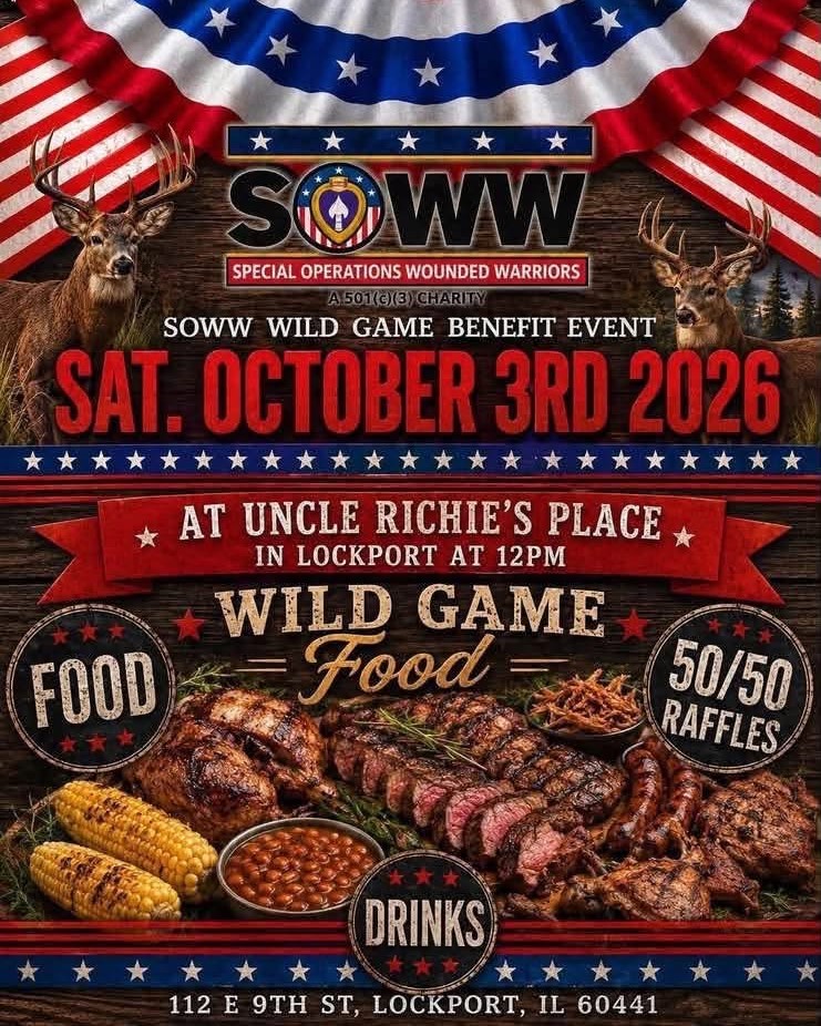 SOWW_Charity's tweet photo. 10 days until the SOWW Wild Game Benefit Event!

Saturday, October 3rd | 12 PM
Uncle Richie's Place, 112 E 9th St, Lockport, IL

50/50 tickets are $20 for 10 at the bar. The pot is at $1,320, so the winner takes home $660. 

 Thank you, Uncle Richie's, for hosting! https://t.co/9wMTyMMbnZ