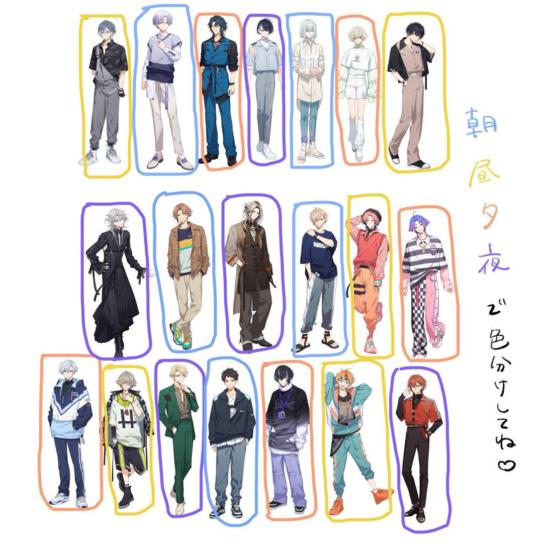arigatousp's tweet photo. 昼が高校生、夕が犯罪者、夜が個人経営という情報だけを与えて友達2人にミリしら班分けしてもらったら面白かった https://t.co/R4AXrbFjPq