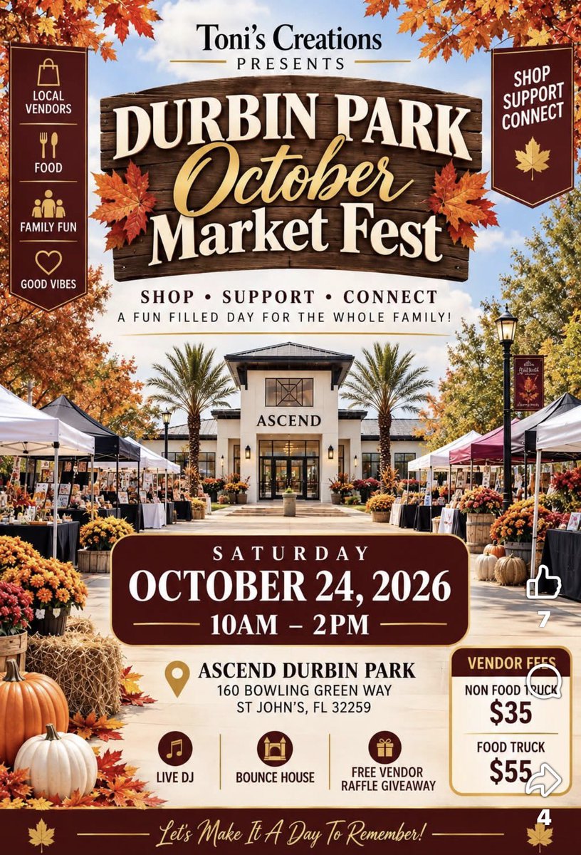 GypsyMCreations's tweet photo. *UPCOMING EVENTS*
Sept.
Sat. 9-26= Sweet &amp; Spicy Sauce-A-Palooza

Oct.
Sat. 10-10= Whimsy Market’s Annual Fall Festival

Sun. 10-18= Halifax River Market at Tiki Docks

Sat. 10-24= Durbin Park October Market Fest

Here are the upcoming events I’ll be participating in. Stop by! https://t.co/qTwbA331rU