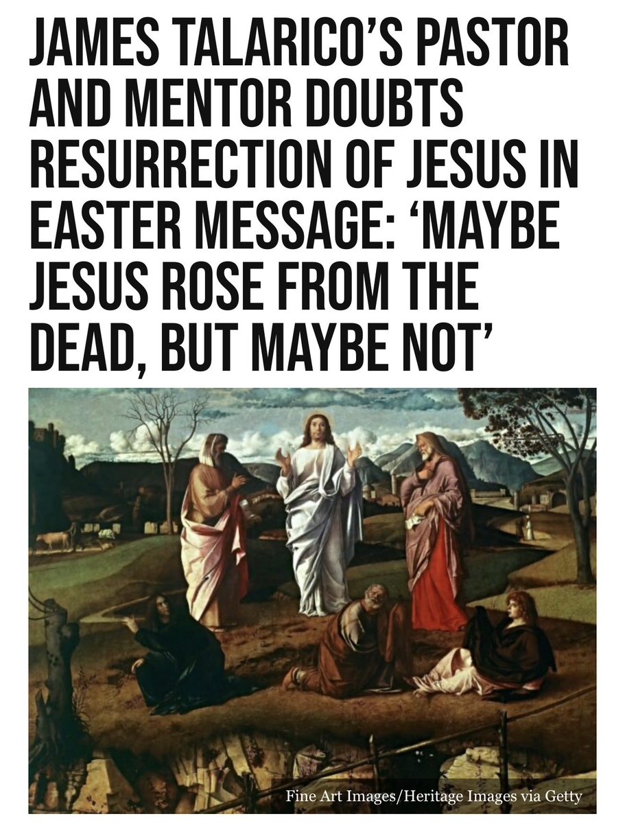 GuntherEagleman's tweet photo. James Talarico's pastor and mentor cast doubt on the resurrection of Jesus in an Easter message.

That is not faith. That is a shrug from the pulpit on the central claim of Christianity.

Texas voters should remember who Talarico takes spiritual cues from.

Stay away from Talarico