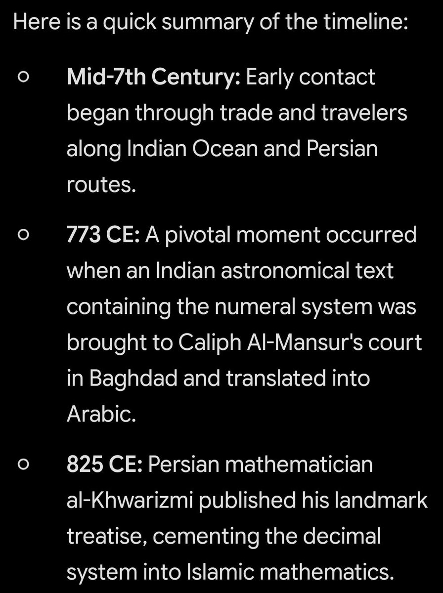 _mrNobody5lyv's tweet photo. @Balderdash543 @wil_da_beast630 Seems like you are mixing up two things. The Indian numbers &amp; decimal system reached Arabs not via conquest but trade and scholars in 7th century AD.  Maybe educate yourself before yapping non sense. https://t.co/Dc5dhybE2x
