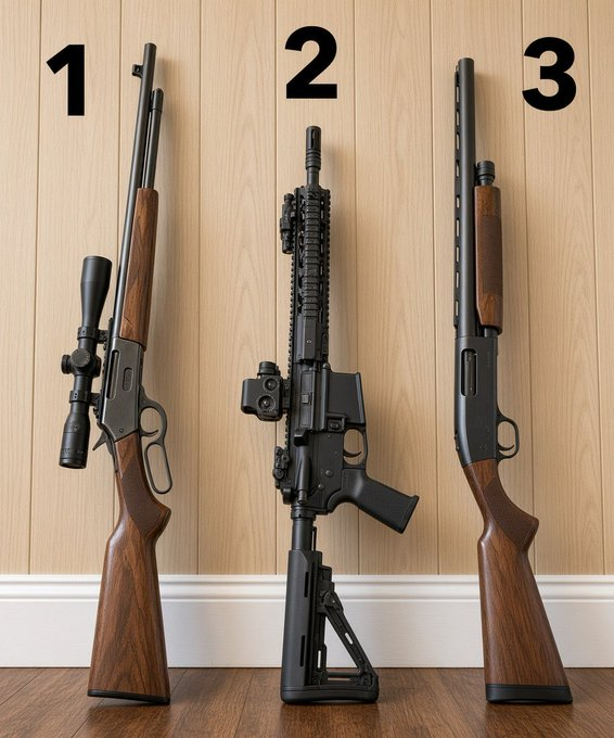 Sofia50020Sofia's tweet photo. It's 2:47 AM, Someone just kicked in your door. Which of these three are you grabbing? https://t.co/BZ5nl6kcOt