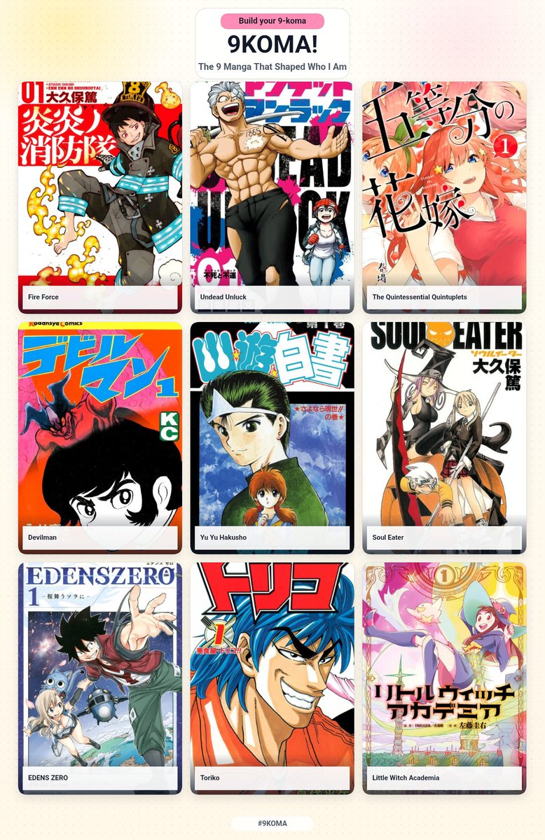 Red_2305's tweet photo. Hice esto pero de mangas, parece no he leído tantos por eso está Undead Unluck que aún no lo he terminado y  hay otros leí y me aburrieron (Nisekoi) y sin orden específico una poniendo según me acordaba https://t.co/kXiRmlf1Vp