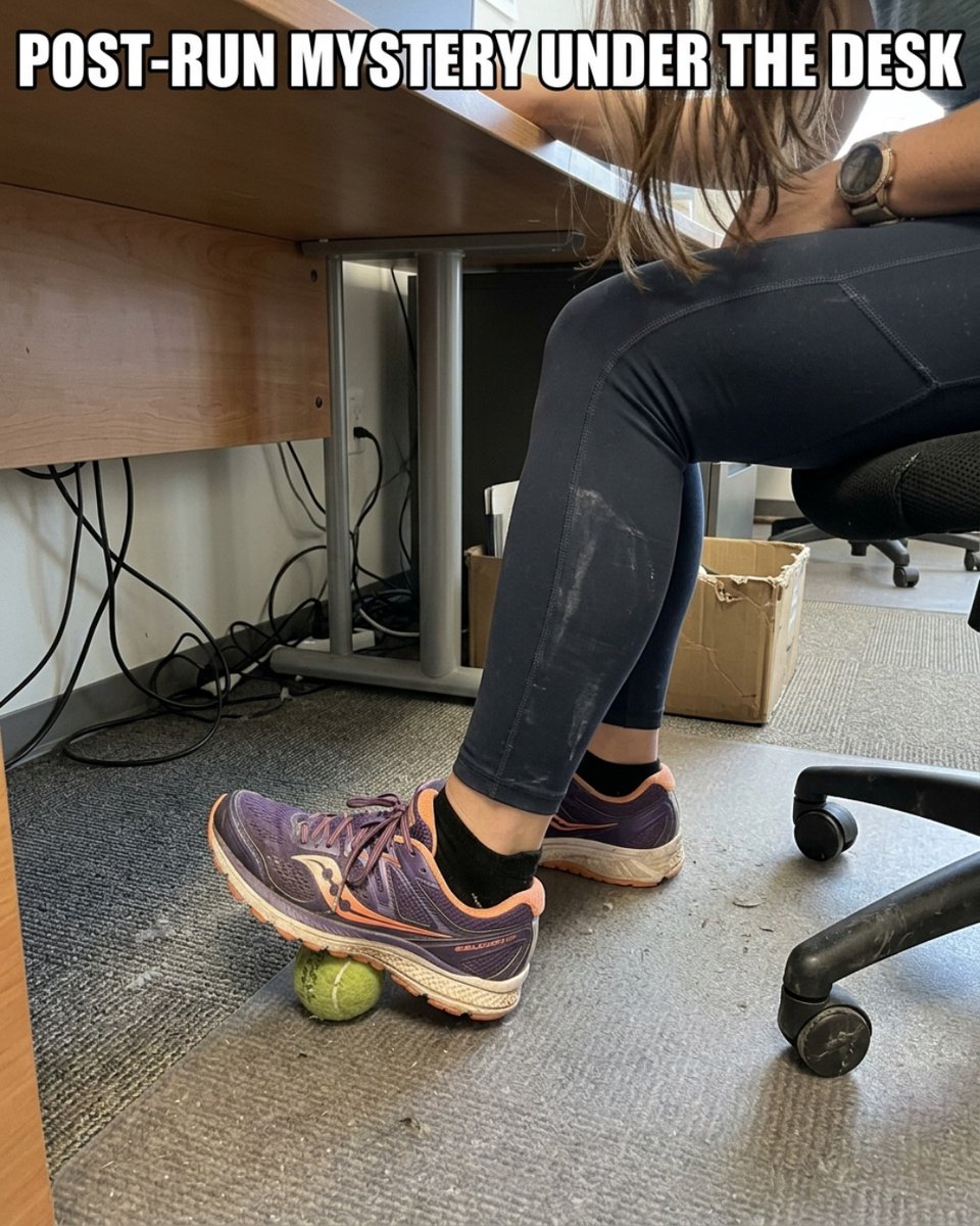 ReneeKilloryg7's tweet photo. My coworkers think I’m productive, but I’m just trying not to crash during the afternoon slump. Athlete in the sheets, corporate in the streets. Tag someone who brings a foam roller to the office. Two taps for the best running gear. https://t.co/hJywZSdEBY
