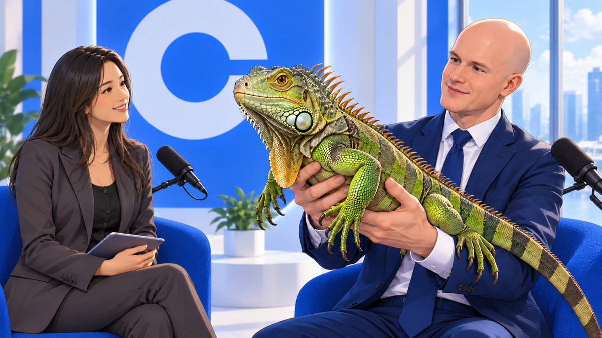 SPIKE_ONBASE's tweet photo. You don’t hear Brian naming an iguana every day. 🦎

Then he said “Spike,” and suddenly the iguana became the star of the interview. https://t.co/kjBPRLBJWR