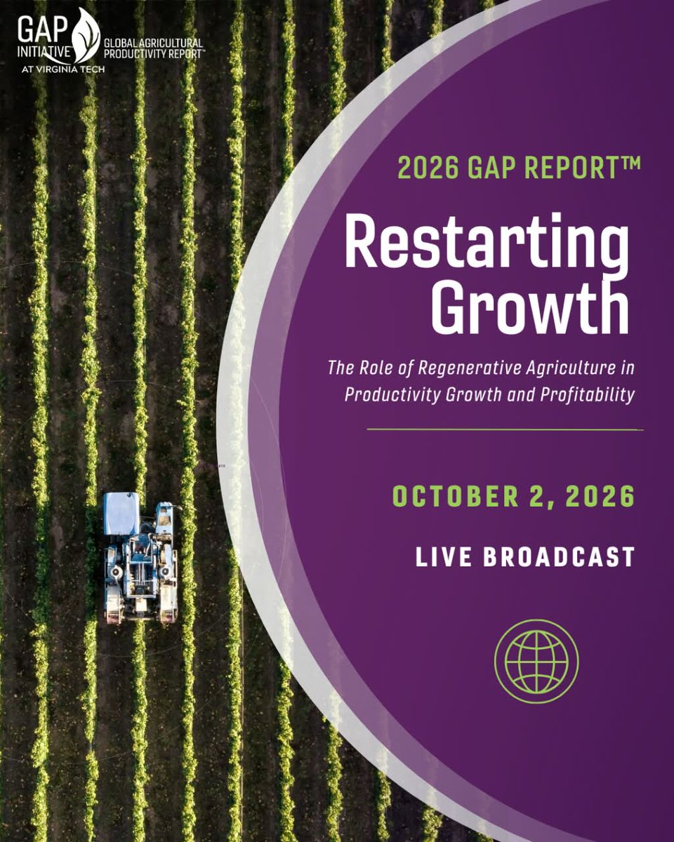 HarvestPlus's tweet photo. Global agricultural productivity growth is at its lowest. Can regenerative agric. restart it?

The 2026 #GAPReport examines the evidence. Join the conversation. 
📅 Oct. 2 | 8:30 a.m. ET
🔗Register: https://t.co/q2w7Ly7Bot
#RestartingGrowth #AgProductivityGrowth 
@Ag_Productivity https://t.co/z3MEmlIoo5
