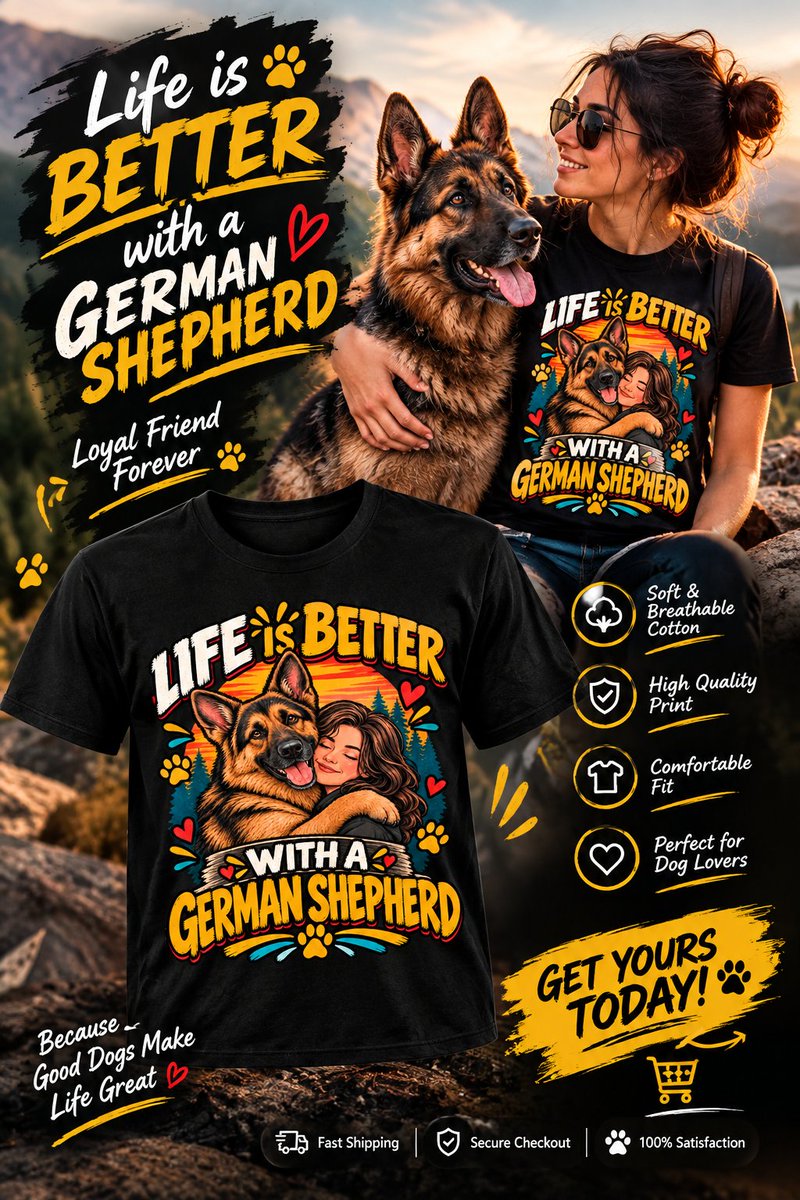 fahmida200chy's tweet photo. Life is better with a German Shepherd. 🐾🖤
Love the design? Grab yours today!
🔗https://t.co/lp5PsrGHz6

#GermanShepherd #DogLovers #DogTshirt #PetLovers https://t.co/DWS18kKqdP