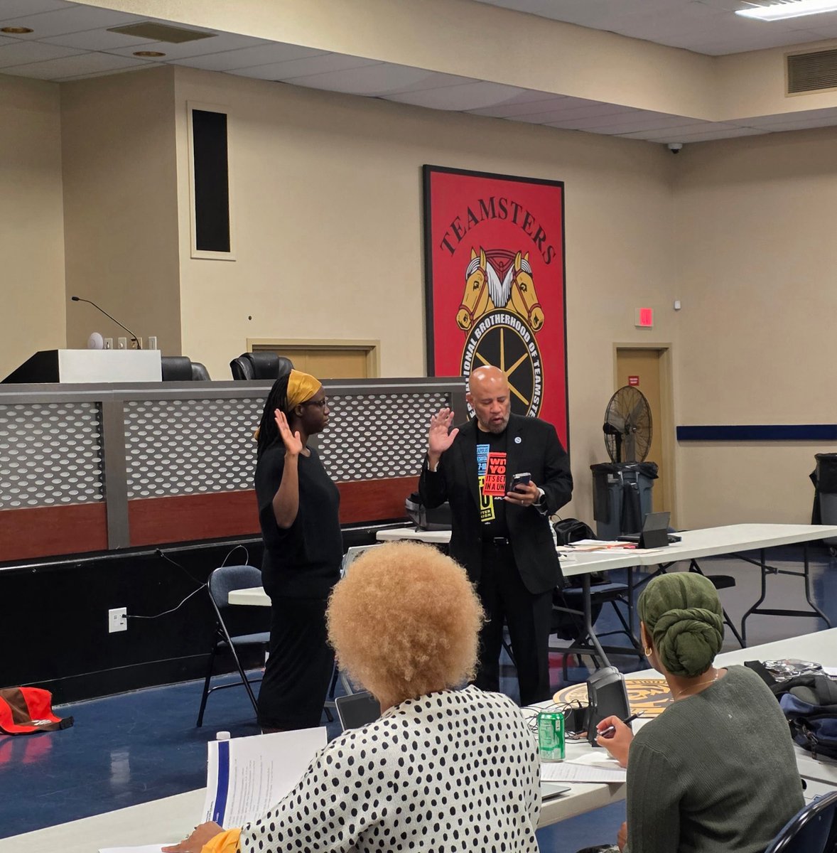 DCLabor's tweet photo. Congratulations and welcome to the Metropolitan Washington Council's newest delegate: Marokey Sawo from IFPTE 70 - NPEU, sworn in at our September delegates meeting. Thank you for your service to a united labor movement in our region. We are looking forward to working with you! https://t.co/0uO0ATvzXc