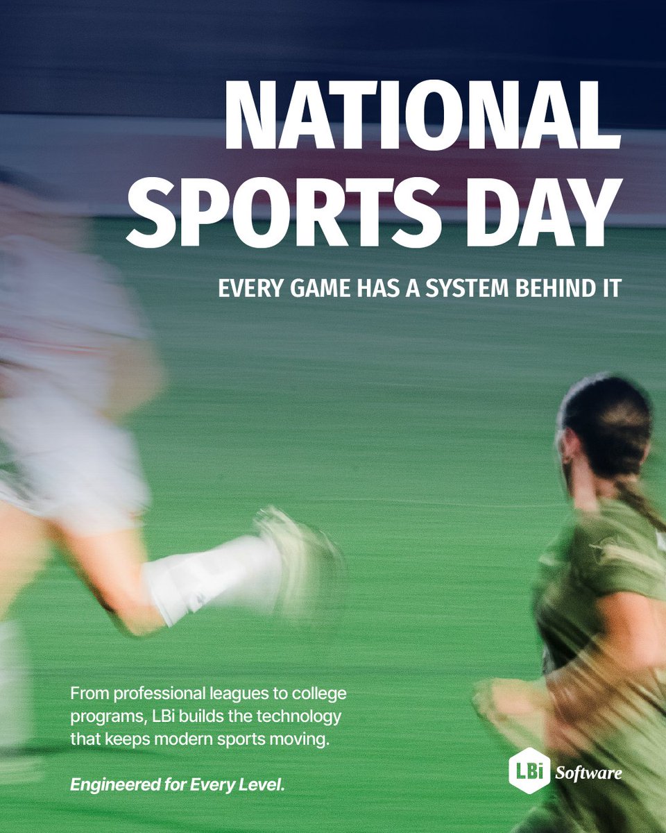 LBiSoftware's tweet photo. Today, we celebrate the games, the athletes, and the people behind them. 🏆

At LBi, we’re proud to build the technology that helps power sports at every level.

#LBiSoftware #NationalSportsDay #SportsTechnology #DataDriven https://t.co/hiVjwKmukI