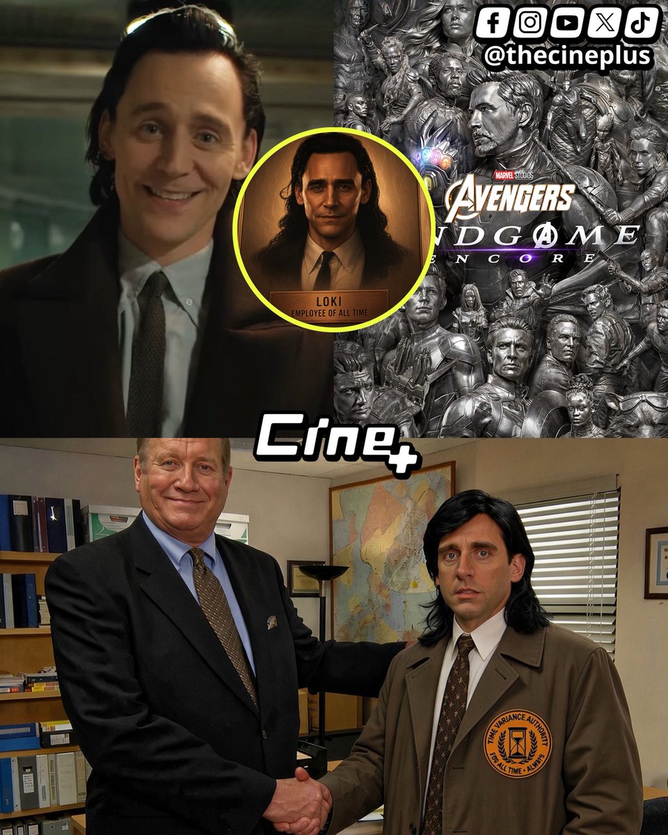 TheCinePlus's tweet photo. La escena post créditos de “Avengers Endgame Encore” revela que la TVA ha nombrado a Loki como “el empleado de todos los tiempos”. https://t.co/YHW2Chax4D