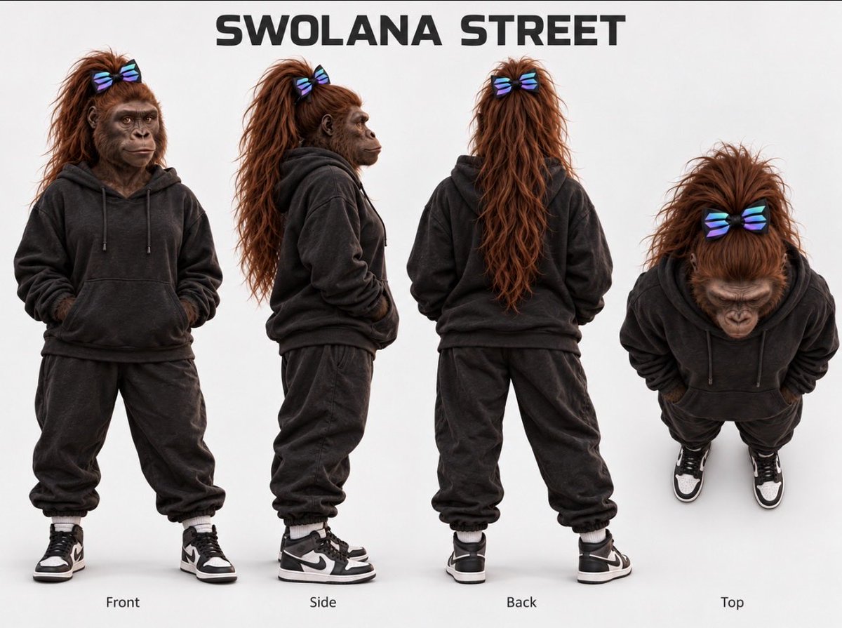 Swolana__'s tweet photo. OOH OOH 🦍💜
DAY 1 — OUTFIT 01: STREET

Every day, a new $Swolana look.
Use it. Remix it. Dress her your way.
@solana https://t.co/My2Wzg5sIX