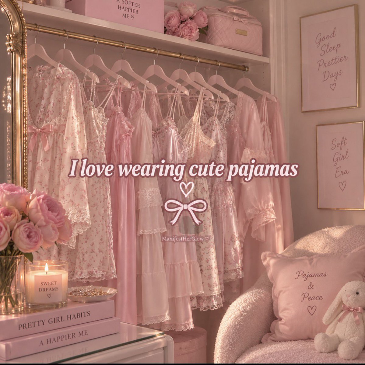 ManifestHerGlow's tweet photo. Cute pajamas, soft life, good sleep… honestly, what more does a girl need? 🎀🩷 https://t.co/s9kQ5vnjTx