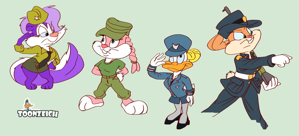 toonzeich's tweet photo. lol Fifi needs to get her appearance up to spec. Kind of a mix of different countries/branches, plus just things to make it look cool.
#tinytoons #TTA #military #uniform #war #Fifi #babs #Lola #Shirley #drawing #cartoon #looneytunes https://t.co/KAvJX27TR2