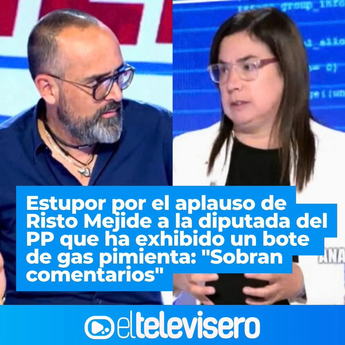 jebl_'s tweet photo. Risto Mejide aplaudiendo la performance con gas pimienta en el Congreso resume la absoluta pudrición del "periodismo" espectáculo. Normalizan el matonismo y degradan la democracia por un punto de audiencia. Bochornoso, pero sobre todo peligroso. #TodoEsMentira https://t.co/nd4HcBjMRP