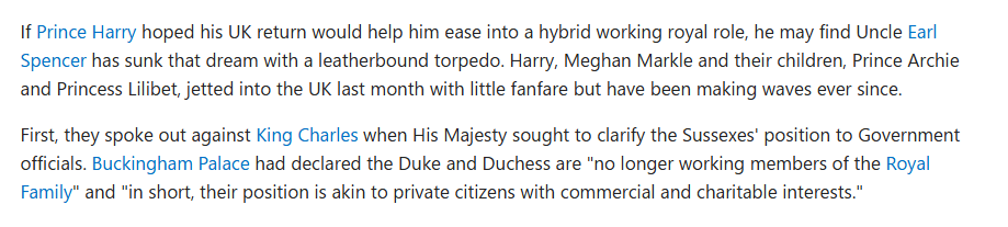 MDymore's tweet photo. #HarryIsATraitor
"Earl Spencer just dropped a bombshell - but it's Prince Harry that will pay the price." https://t.co/NKSxb1joRK