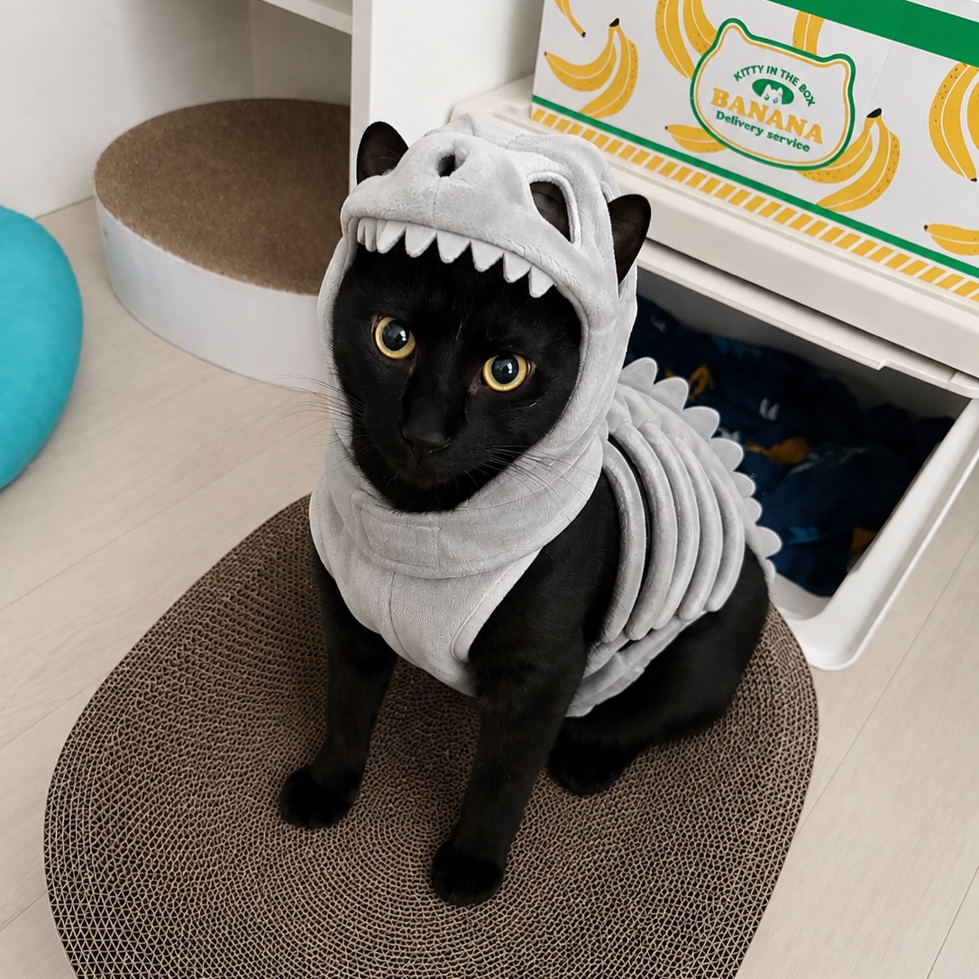 WillettaAc7d's tweet photo. I composited dinosaur bones onto the outfit, and it’s so cute… At this rate, I really might have to buy it! 🤔 https://t.co/dwn4OhW6qE