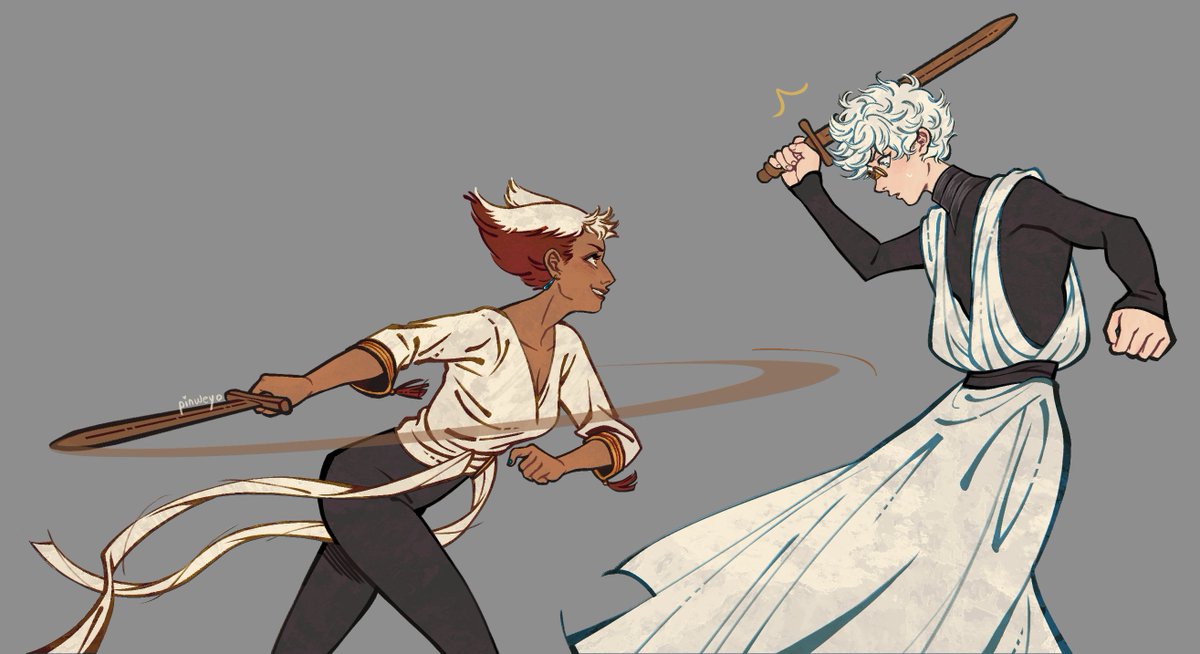 pinweyo's tweet photo. wot if... sparring pardners 🤔💭⚔️

#witchhatatelier #wha #whafanart https://t.co/AeFbpMUrtW