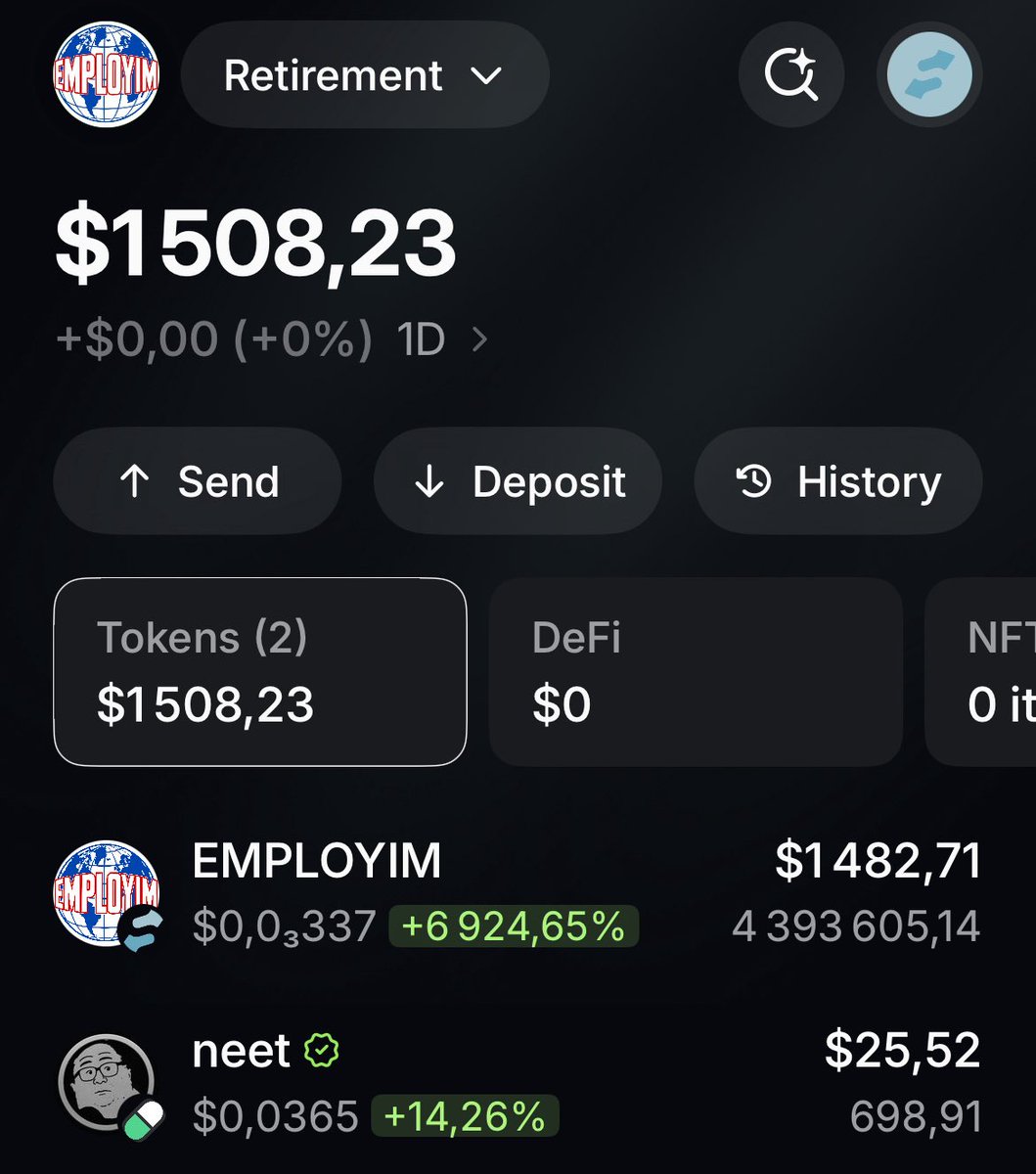 Baxt38000's tweet photo. Bought $EMPLOYIM @Employim69 paired with $NEET

Sent the bag to a fresh wallet named Retirement.

“We bought tokens and we never worked again”

This wallet is the live thread. I’ll post it and keep posting the chart until the job is obsolete. https://t.co/xoXo57HVpN