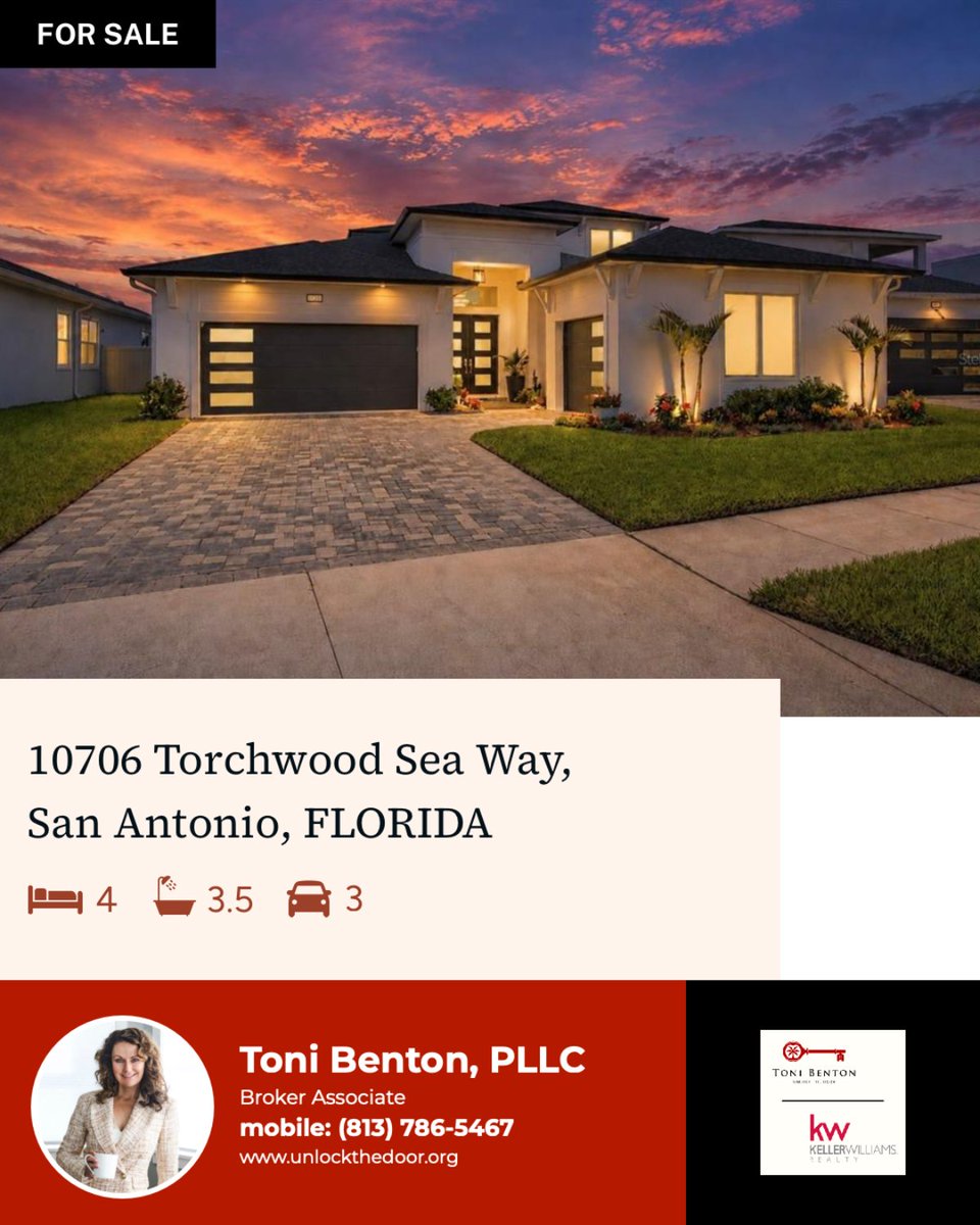 _DreamHome's tweet photo. 4 BR | 3.5 BA | 3 CG
📍 10706 Torchwood Sea Way, Wesley Chapel, FL
💲924,999
💦 Heated/salt-water pool
🔥 Outdoor kitchen
🌊 View
🛋�� Loft
#UnlockTheDoor #ToniBentonRealtor #TeamBenton #SanAntonioFL #WesleyChapel #MiradaLagoon #ForSale

Toni Benton, PLLC/KELLER WILLIAMS REALTY- PH https://t.co/srciTNpNYM