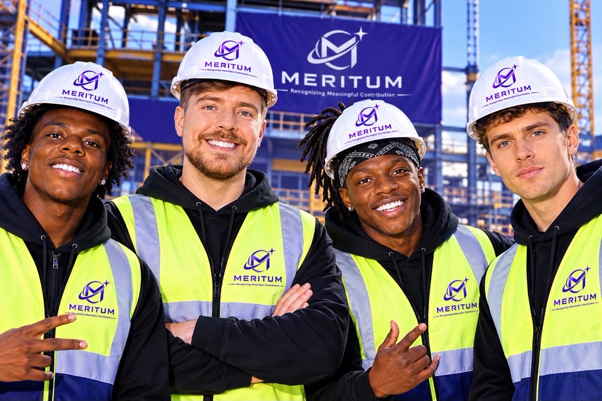 MeritumMTIcc's tweet photo. The builders are stepping onto the site. 🦺

We’re inviting @MrBeast, @KSI, @ishowspeedsui and @dylanpage to join us at Meritum Network.

Creators are building the future of the internet — and Meritum is building the infrastructure to recognize meaningful contribution onchain.

Let’s build something that lasts.

Powered by $MTI | Built on Hyperliquid

#Meritum #MeritumNetwork #MTI #Hyperliquid #CreatorEconomy #Web3 #Creators #BuildOnchain