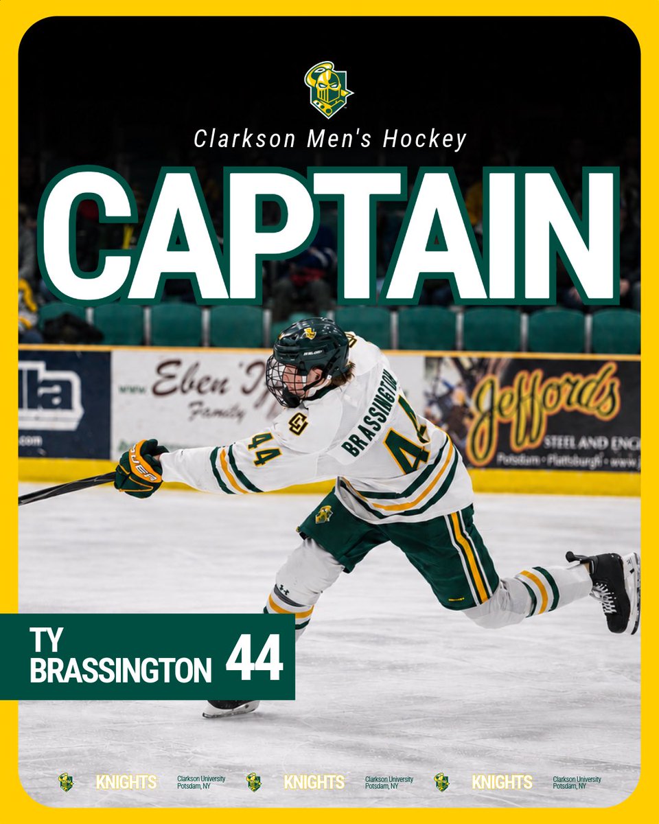 ClarksonMHockey's tweet photo. THE WAIT IS OVER… 🫡
Introducing your 2026–27 captain: Ty Brassington
#letsgotech | #goldenknights https://t.co/qC4MoQCeMm